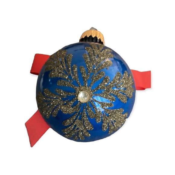Vintage West Germany Blue Glass Ornament - Picture 1 of 10